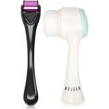 Mujgan Dermaroller Titanyum Uçlu Cilt Yenileme Aleti 0.5 mm + Cilt Temizleme Fırçası