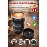 MUJGAN Objektif Görünümlü Lens Çelik Kupa Kahve Ve Çay Termosu