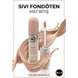MUJGAN Oval Şekilli Mat Bitişli Sıvı Fondöten No:3 - Bej
