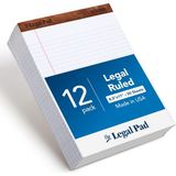 MUJGAN Tops 8,5 x 11 Yasal Ped, 12'li Paket, The Legal Pad Markası, Geniş Çizgili, Beyaz Kağıt, Yazı Defteri Başına 50 Yaprak, Abd'de Üretilmiştir (7533)