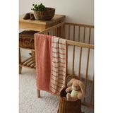 Mujo Baby & Kids 4 Katlı Çizgili Müslin Battaniye – Organik Pamuk - Somon