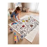Mujo Baby&Kids Çocuklar İçin Dev Boyama Yer Örtüsü - Eğitici Aktivite Örtüsü - 100x150 cm - Sulu Boya Hediyeli