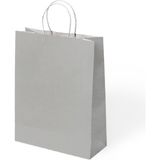 Muka Büküm Saplı Kraft Kağıt Çanta 31X41CM Pakette 24 Adet - Gümüş