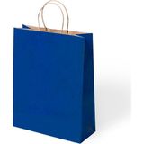 Muka Büküm Saplı Kraft- Kağıt Poşet 18x24x8 24 Adet - Lacivert