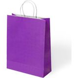 Muka Büküm Saplı Kraft- Kağıt Poşet 18x24x8 cm 24 Adet - Mor