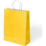 Muka Büküm Saplı Kraft- Kağıt Poşet 18x24x8cm 24 Adet - Sarı