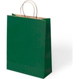 Muka Büküm Saplı Kraft- Kağıt Poşet 18x24x8cm 24 Adet - Yeşil