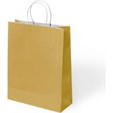 Muka Büküm Saplı Renkli Kağıt-Kraft Poşet 25X31 cm Pakette 24 Adet - Altın