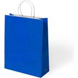 Muka Büküm Saplı Renkli Kağıt-Kraft Poşet 25X31 cm Pakette 24 Adet - Lacivert