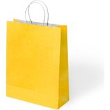Muka Büküm Saplı Renkli Kağıt-Kraft Poşet 25X31 cm Pakette 24 Adet - Sarı