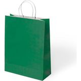 Muka Büküm Saplı Renkli Kağıt-Kraft Poşet 25X31 cm Pakette 24 Adet - Yeşil