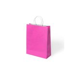 Muka Fuşya Büküm Saplı Kraft Kağıt Çanta 25x31cm Pakette 24 Ad..