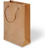 Muka Ip Saplı Lüks Karton Çanta 11X16X5 cm 24 Adet - Kraft