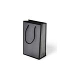 Muka Ip Saplı Lüks Karton Çanta 14X17X6 cm Pakette 24 Adet - Mat Siyah