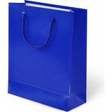 Muka Ip Saplı Lüks Karton Çanta 17X24X7CM Pakette 24 Adet. - Lacivert