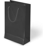 Muka Ip Saplı Lüks Karton Çanta 25X30X9CM Pakette 10 Ad. - Siyah