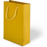 Muka Ip Saplı Lüks Karton Çanta 26x40 cm Pakette 10 Adet - Altın