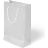 Muka Ip Saplı Lüks Karton Çanta 26x40 cm Pakette 10 Adet - Beyaz