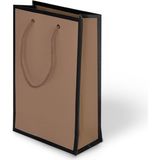 Muka Ip Saplı Lüks Karton Çanta 26X40CM Pakette 10 Adwt - Mat Tarçın