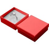 Muka Kuyumcu Karton Yüzük Kutusu 60x45x30 mm Süngerli 50 Adet - Kırmızı