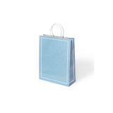 Muka Makaron Mavi Büküm Saplı Kraft Kağıt Çanta 25x31cm Pakette 24 Ad.