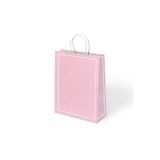 Muka Makaron Pembe Büküm Saplı Kraft Kağıt Çanta 25x31cm Pakette 24 Ad.