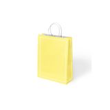 Muka Makaron Sarı Büküm Saplı Kraft Kağıt Çanta 25x31cm Pakette 24 Ad.