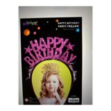 Muka Prenses Doğum Günü Metal Taç -Happy Birthday - Pembe