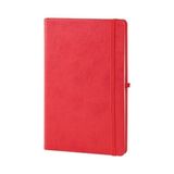 Muka Tarihsiz Günlük Defter-Ajanda 13 x 21 Termo Deri Çizgili Lastikli 160 Sayfa Sert Kapak 1 Adet - Kırmızı