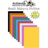 Mukavva 10 Renk 35X50 cm 1 Paket Sert Renkli Karton 1.0 mm Okul Okul Öncesi Anasınıfı Hobi Etkinlik