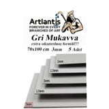Mukavva Gri 3 mm 70x100 cm 5 Adet Sert Karton Ekstra Sıkıştırılmış 70*100 Mukavva Gri Renkli 5 Adet