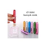 Mukko Home 3 Adet Parfüm Şişesi Çanta Içi Mini Doldurulabilir Seyahat Cep Yedek Parfüm Şişesi 5 Ml