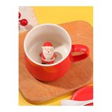 Mukko Home 3D Noel Baba Biblolu Kırmızı Porselen Kupa - 350Ml | Yılbaşı Temalı,Kırmızı