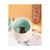 Mukko Home 3D Porselen Kupa – Sevimli Yavru Fil Figürlü, 350 Ml, Eğlenceli Ve Şık Tasarım,Mavi Siyah