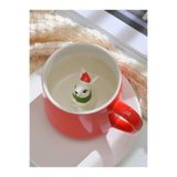 Mukko Home 3D Tavşan Biblo Sürpriz Porselen Kupa - 350 Ml, Şık Ve Eğlenceli Tasarım,Kırmızı