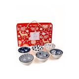 Mukko Home 6'Lı Desenli Porselen Kase Seti 320 Ml, Çorbalık, Kahvaltılık, Atıştırmalık Kase Hediyelik Kutulu,Çok Renkli, 100