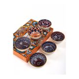 Mukko Home 6'Lı Desenli Porselen Kase Seti 320 Ml, Çorbalık, Kahvaltılık, Atıştırmalık Kase Hediyelik Kutulu,Çok Renkli, FAN03