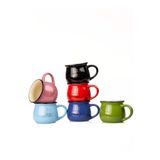 MUKKO HOME 6'lı Emaye Görünümlü Porselen Kupa Seti Good Morning Gold Yazılı 250 ml