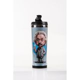 Mukko Home Albert Einstein 360 Ml Çelik Termos Mug Karikatür Tasarımlı, Araç & Çanta Uyumlu, Sıcak Soğuk Içecek,Einstein A