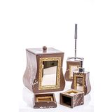Mukko Home AYNALI KAHVERENGİ 5 PARÇA LÜKS BANYO SETİ