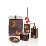 Mukko Home HELEZON AYNALI MÜRDÜM RENGİ 5 PRÇ BANYO SETİ