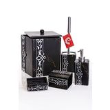 Mukko Home LALE SİYAH & GÜMÜŞ 5 PARÇA BANYO SETİ