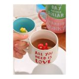 Mukko Home Love Yazılı Sürpriz Biblolu Porselen Kupa 350 Ml Romantik Ve Anlamlı Tasarım, Sevgiliye Özel Hediye,Kırmızı