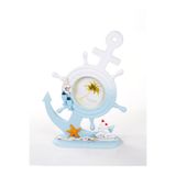 Mukko Home Marin Çapalı Dümenli Deniz Temalı Ahşap Fotoğraf Çerçevesi Biblo Ofis Dekorasyon 31,5Cm,Mavi,31 X 25