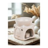 MUKKO HOME Porselen Buddha Dekorlu Buhurdanlık – Aromaterapi ve Mumluk – 9 cm