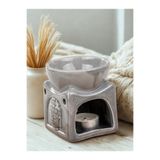Mukko Home Porselen Buddha Dekorlu Buhurdanlık – Aromaterapi Ve Mumluk – 9 Cm,Gri