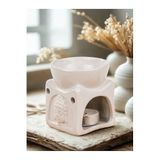 Mukko Home Porselen Buddha Dekorlu Buhurdanlık – Aromaterapi Ve Mumluk – 9 Cm,Krem