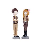Mukko Home Tarz Giyimli Sevgili Biblo Seti – 2’Li Polyester Figür Sevgiliye Hediye Biblo– 19 Cm,Çok Renkli Y,19 X 19