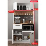Mukotoys Modern Kahve Köşesi ve Çok Amaçlı Mutfak Dolabı 1. Sınıf Mdf - Beyaz - Ahşap