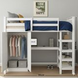 Mukotoys Mycampus Çok Fonksiyonlu Çalışma Masası (Ranza + Masa + Dolap + Raf) 1.sınıf Mdf - 190x200 - Beyaz